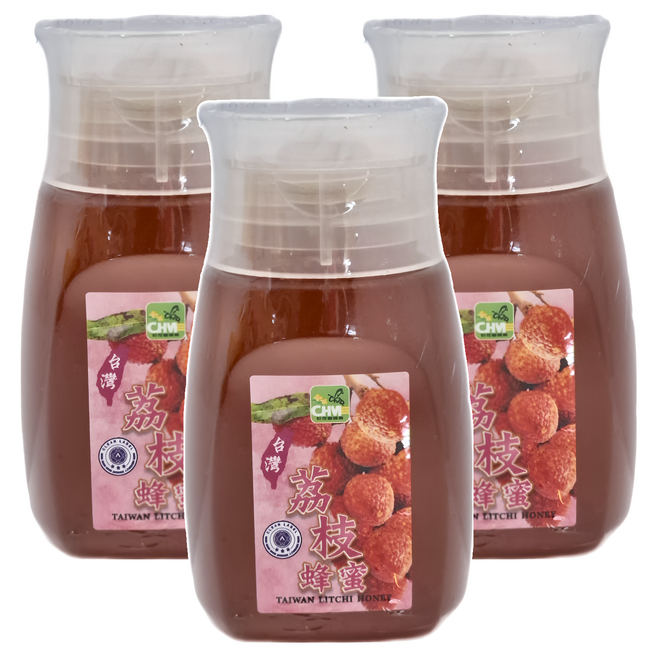 彩花蜜 台灣嚴選 荔枝蜂蜜 專利擠壓瓶, 350g, 1盒