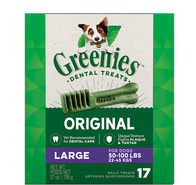 Greenies 健綠 潔牙骨 大型犬 22~45kg專用, 原味, 27oz, 1盒