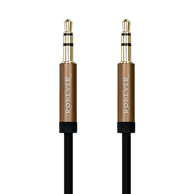RONEVER 鋁合金三極插公對公音源線 25cm, VPC-93, 古銅色, 1條