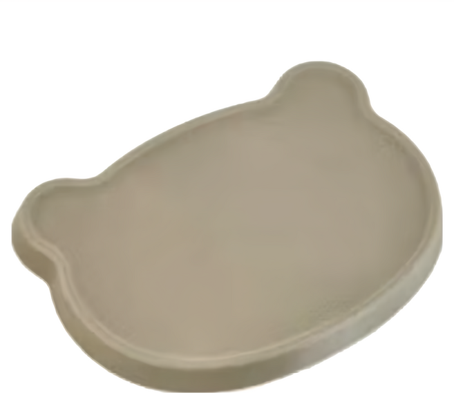 MODU'I BLUEMAMA 幼兒鉑金矽膠止滑熊碗蓋 尺寸: 15.3x11.3x1.3 cm 耐熱溫度:-40°C~250°C, 摩卡, 1個