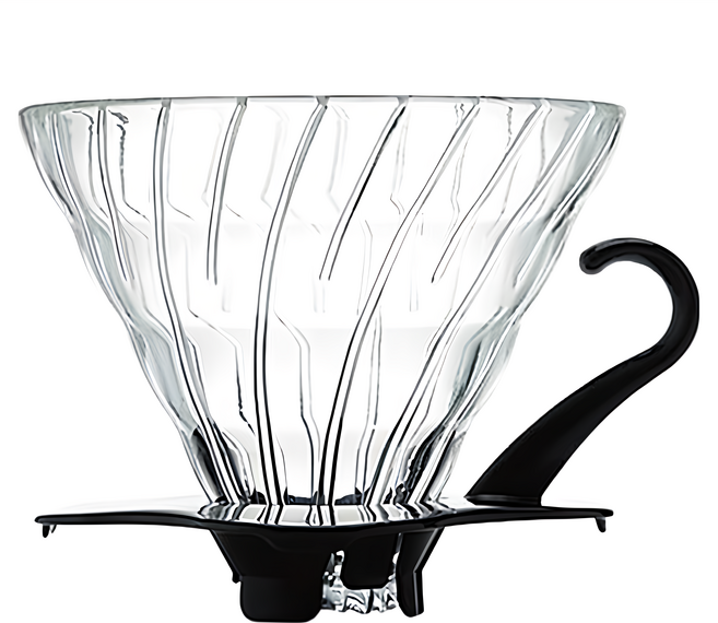 HARIO 好璃奧 V60 02玻璃濾杯 黑色 400g, 玻璃濾杯, 1個