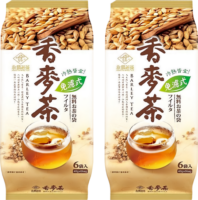 永發茗茶 免濾香麥茶, 40g, 6包, 2袋