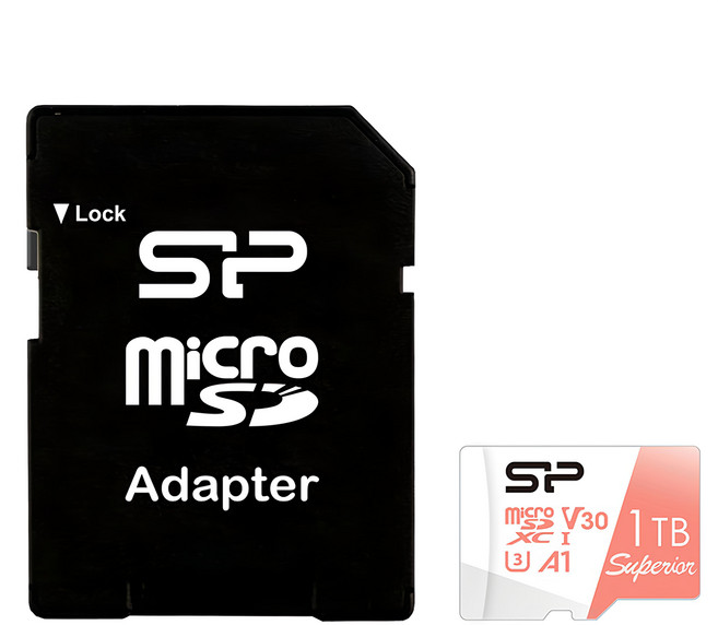 Silicon Power 廣穎電通 Superior microSDXC U3 A1 V30 4K 小卡 記憶卡 附轉卡, 1個, 1TB