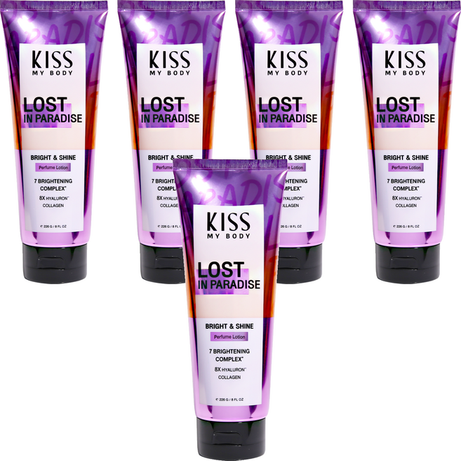 KISS MY BODY 香水身體乳 失落天堂, 226g, 5條
