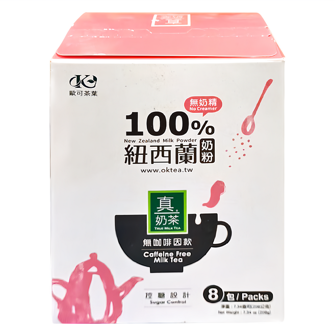 歐可茶葉 控糖系列 英式真奶茶 無咖啡因款, 26g, 8包, 1盒