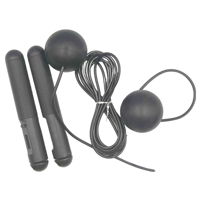 MICHAEL FITNESS 麥克健身 兩用跳繩 調節繩 + 負重大球, 黑色, 1組