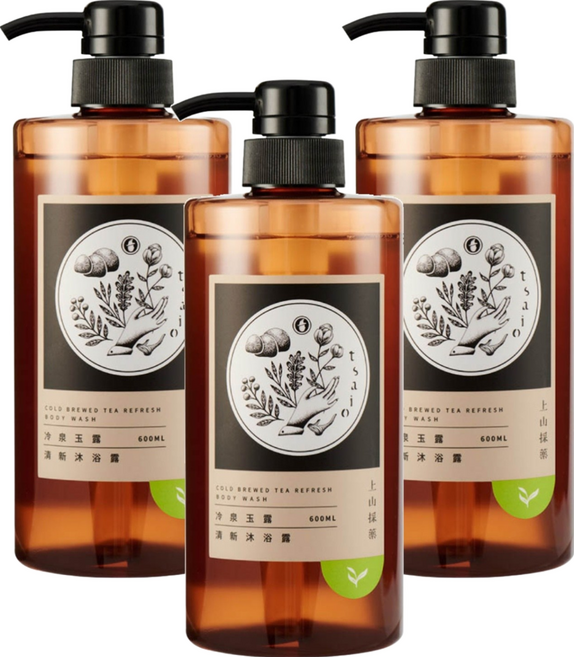 tsaio 上山採藥 冷泉玉露清新沐浴露, 600ml, 3瓶
