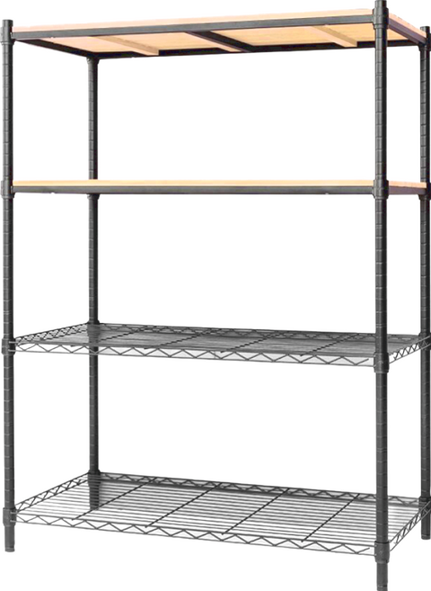 dayneeds 日需百備 松木烤漆架, 黑框 + 原木, 4層