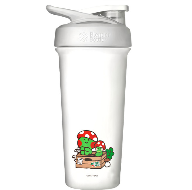 Blender Bottle Strada Sleek LINE FRIENDS minini 不鏽鋼環保隨行杯 蘑菇款 25oz, 白色, 740ml, 1個