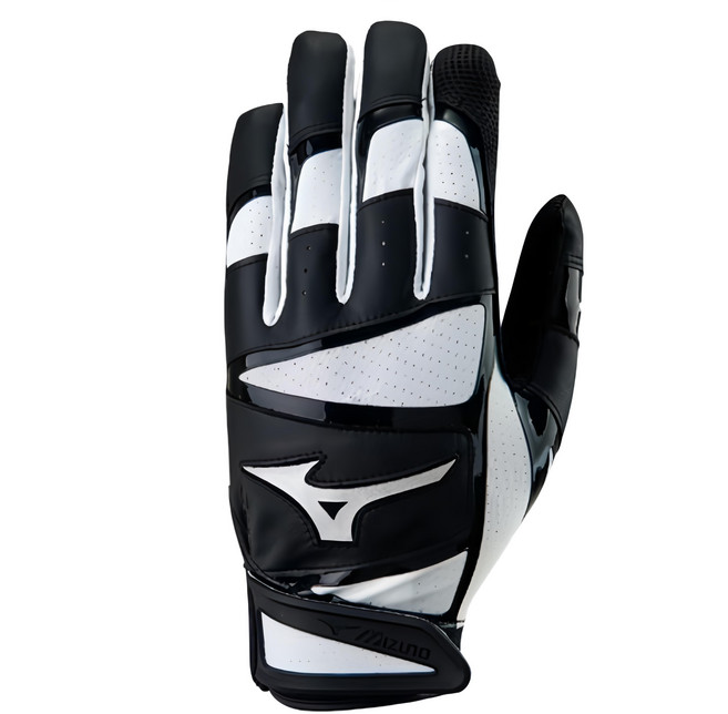 Mizuno 美津濃 303 羊皮打擊手套 1ETEA43301, 黑白, 1雙