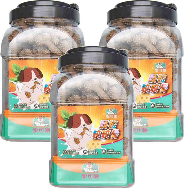X Chew 愛可嚼 牛奶顆粒咬咬骨 18週以上犬用 M, 3罐