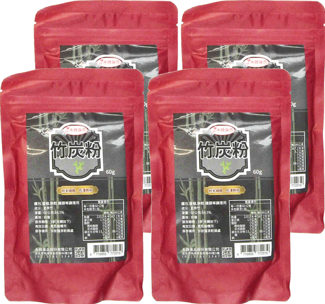 永詮食品 竹炭粉, 60g, 4包