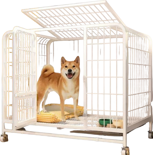 方管加粗室內寵物狗籠, 白色, 1組