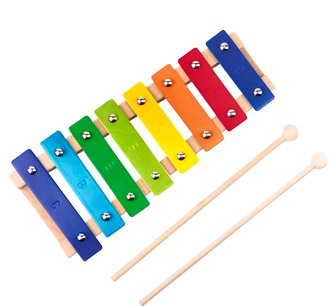 Moulin Roty 幼兒八音鐵琴, 8鍵, 琴鍵 多色, 1個