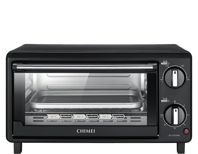 CHIMEI 奇美家電 家用電烤箱 雙層強化玻璃 FDA食品級認證 可烤厚片吐司2片, EV-10C0AK