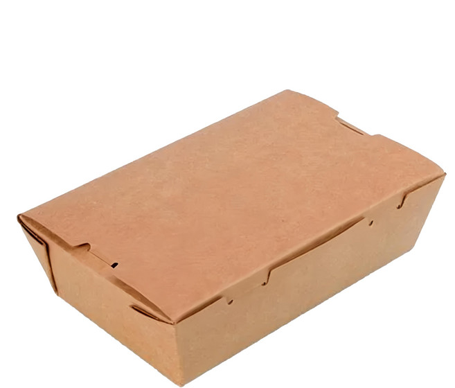 2號牛皮自扣盒 食品級牛皮紙+單面PE淋膜 15.8x10x4.5CM, 50個, 1包