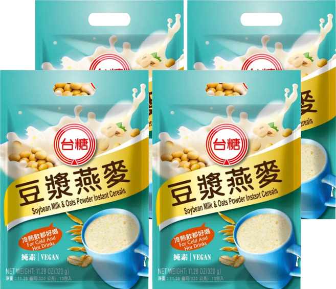 台糖 豆漿燕麥 冷熱飲皆宜 純素, 320g, 4袋
