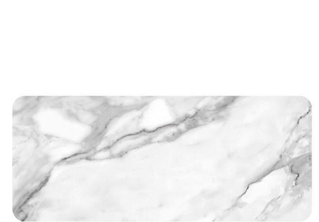 QIDINA 奇蒂可 特大加厚仿真滑鼠墊/背景桌墊, 經典大理石 白色, 1個