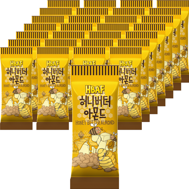 HBAF 杏仁果 蜂蜜奶油味 方便攜帶的隨手包, 30g, 48包