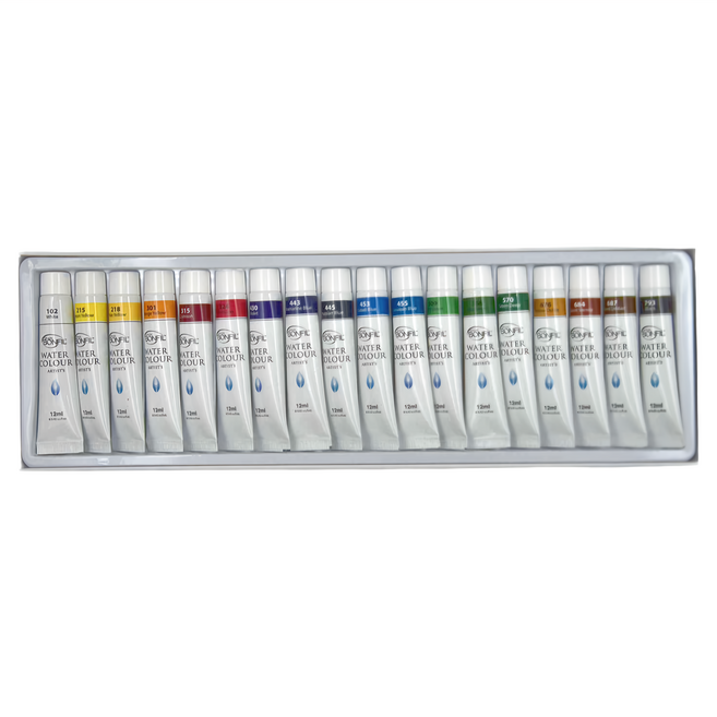 Bonfil 透明水彩顏料, 12ml, 18色