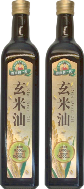 得意的一天 玄米油 植物固醇含量高達10000ppm 富含Y-穀维素8000ppm 含維生素E 日本JAS檢驗標準, 750ml, 2瓶