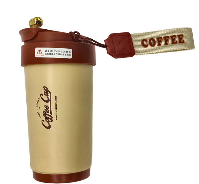 7822 Shop 生活選物 智能陶瓷杯, 奶茶紅, 450ml, 1個