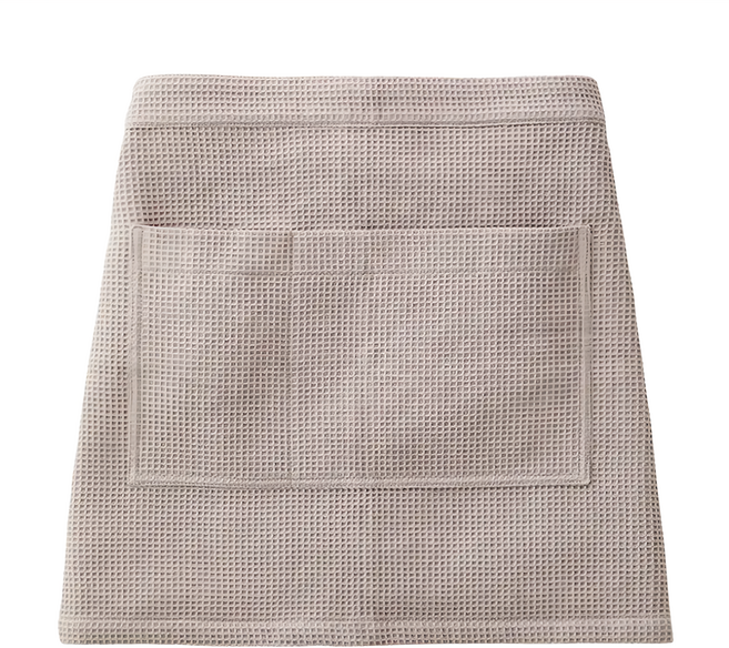 BRUNO 半身鬆餅格圍裙 尺寸約440x680mm, 淺米灰, 1件