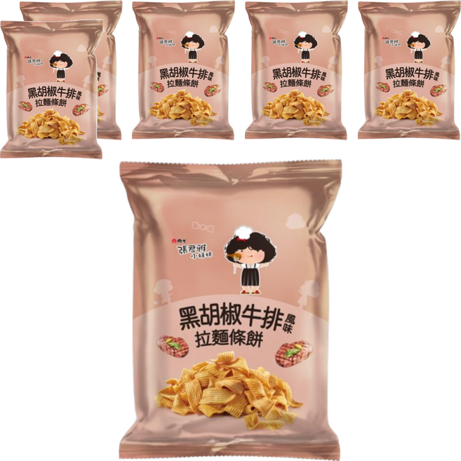 維力 張君雅小妹妹 黑胡椒牛排風味拉麵條餅, 65g, 6包