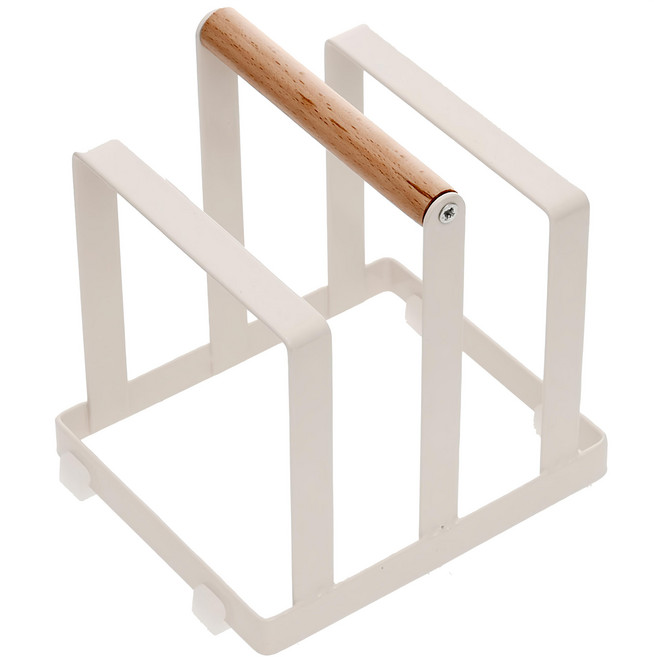 VISVIVA 砧板收納架 140*120*150mm+地板防汙墊*4個, 白色, 1組