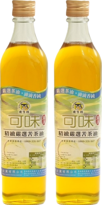 KOWEI 可味 精緻嚴選苦茶油, 520ml, 2瓶