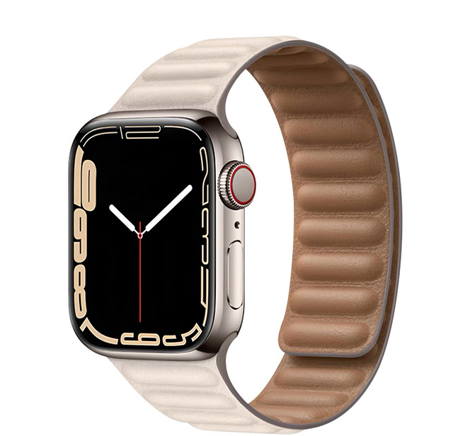 OMG Apple Watch 10 皮質鏈式磁吸錶帶 42mm, 星光色, 1個