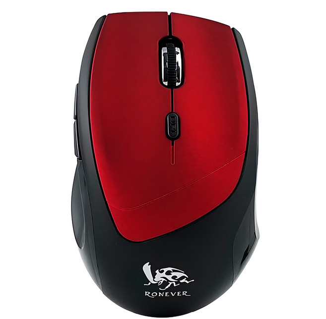 RONEVER 人體工學 2.4GHz Wireless 滑鼠 紅色 1600 DPI SYS168