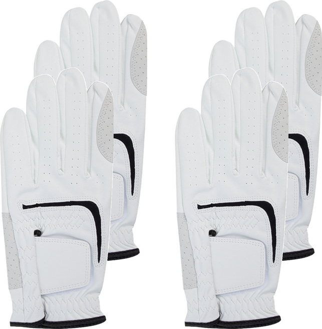 comet Sports 男款高爾夫手套 左手用, 白色, 4件