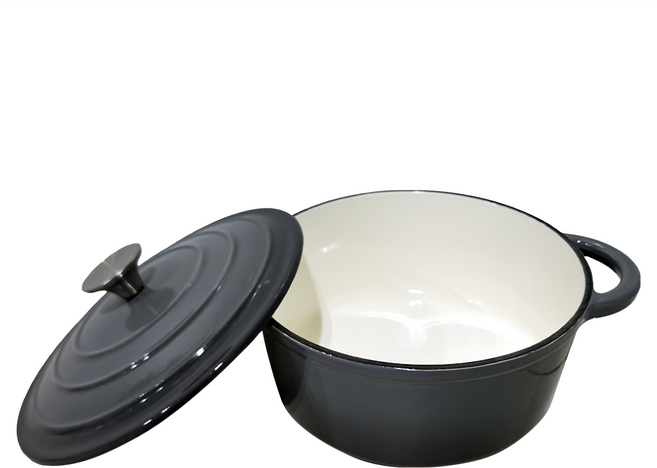 ROYCE 皇家玫瑰 圓形琺瑯鑄鐵鍋, 21cm, 灰色, 1個