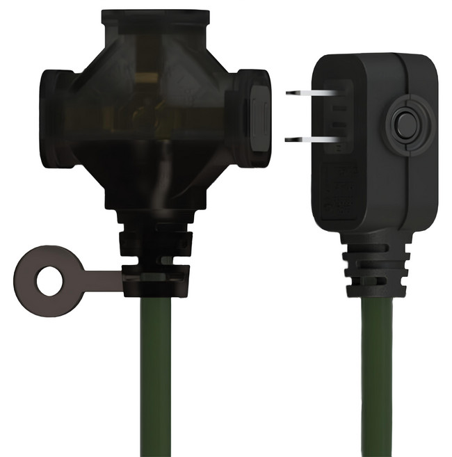 PowerWork 動力工廠 1對3座耐熱動力軟線, 4.5m, 軍綠色, 1條