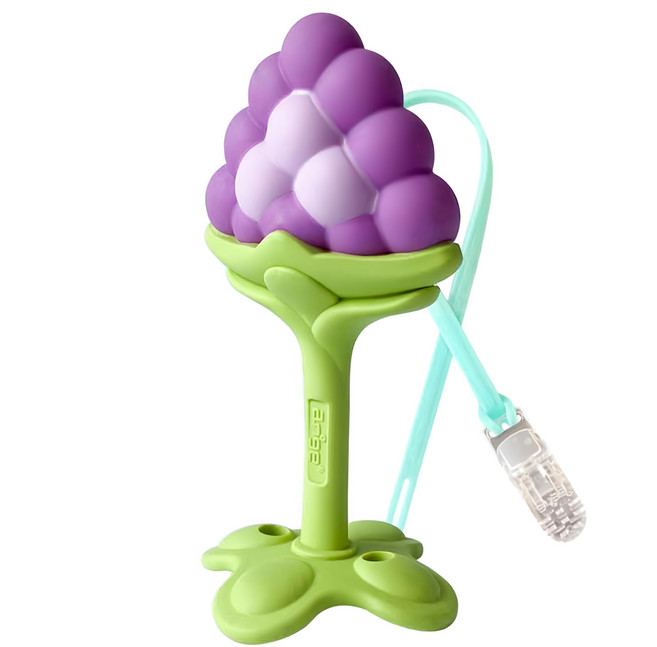 ange 3D水果造型固齒器 3個月以上, 固齒器 + 矽膠鍊夾, 顏色隨機, 1組