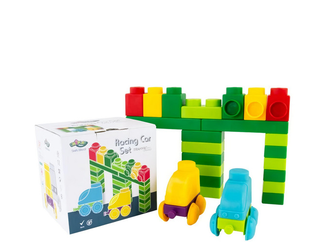 UNiPLAY 抗菌軟積木 交通系列, 賽車組 多色, 1組