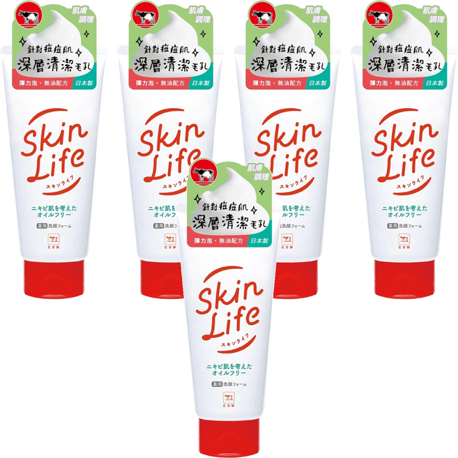 COW STYLE 牛乳石鹼 青春調理洗面乳, 110g, 5條