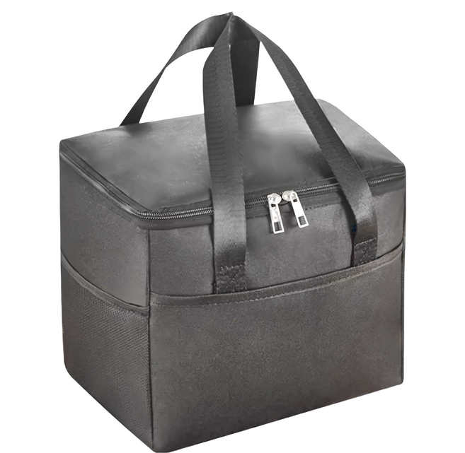 大容量 大開口方形保溫保冰野餐袋 192g, 黑色, 1個