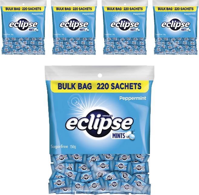 eclipse 易口舒 無糖薄荷錠 220顆, 150g, 5袋