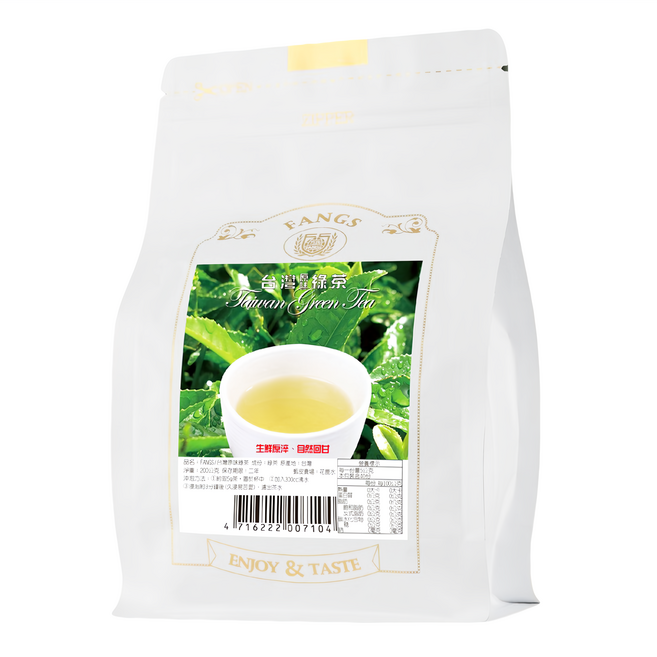 FANGS 方氏 台灣原味綠茶, 200g, 1袋, 1袋