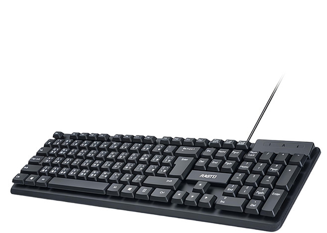RASTO RZ2 USB標準有線鍵盤, R-PCA018A, 薄膜式, 黑色
