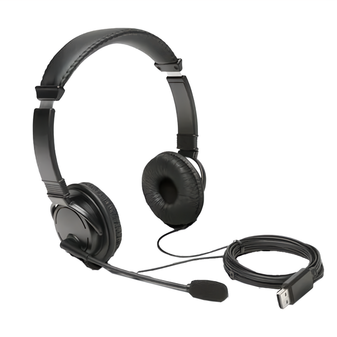 Kensington USB-A 立體聲有線耳機麥克風, K97601WW, 黑色