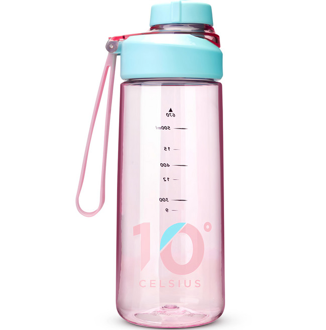 10 Degree CELSIUS Tritan材質提帶水壺, 粉藍撞色, 670ml, 1個