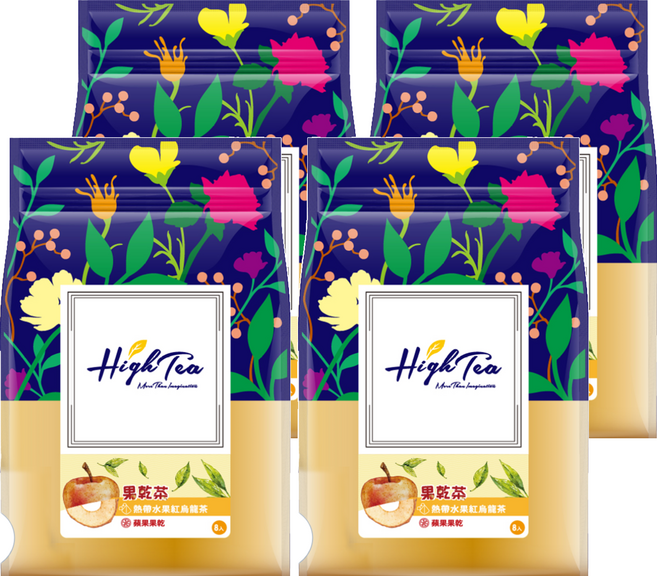 High Tea 伂橙 果乾茶 熱帶水果紅烏龍茶包 + 蘋果乾, 6.5g, 8包, 4袋