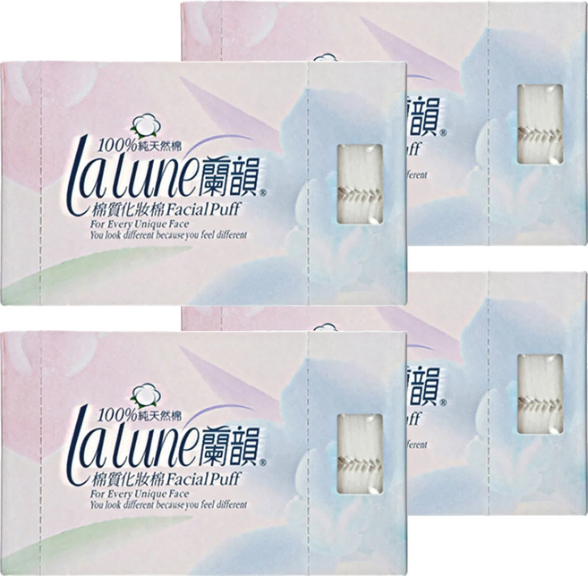 lalune 蘭韻 棉質化妝棉 60 x 50mm, 100片, 4盒