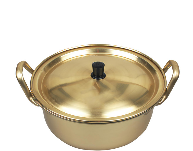 雙耳黃鋁泡麵鍋, 20cm, 黃銅色, 1個