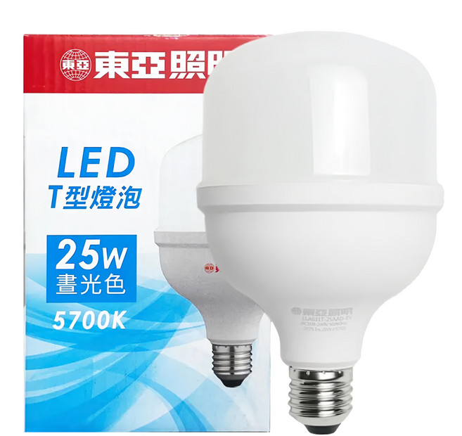 東亞照明 LED T型燈泡 25W 5700K LLA031T-25AAD-EV, 晝光色, 1個