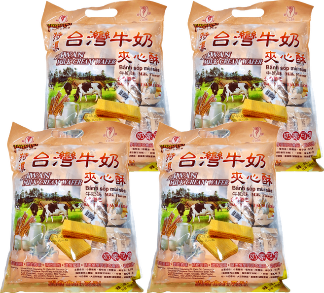 明奇 特濃台灣牛奶夾心酥, 400g, 4袋