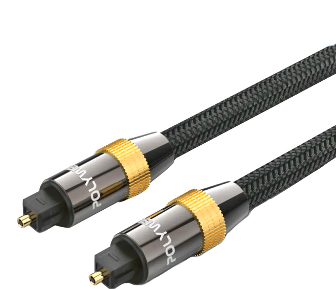 POLYWELL 寶利威爾 Toslink數位光纖線 公對公 PW15-W25-B006, 黑色, 1條, 10m